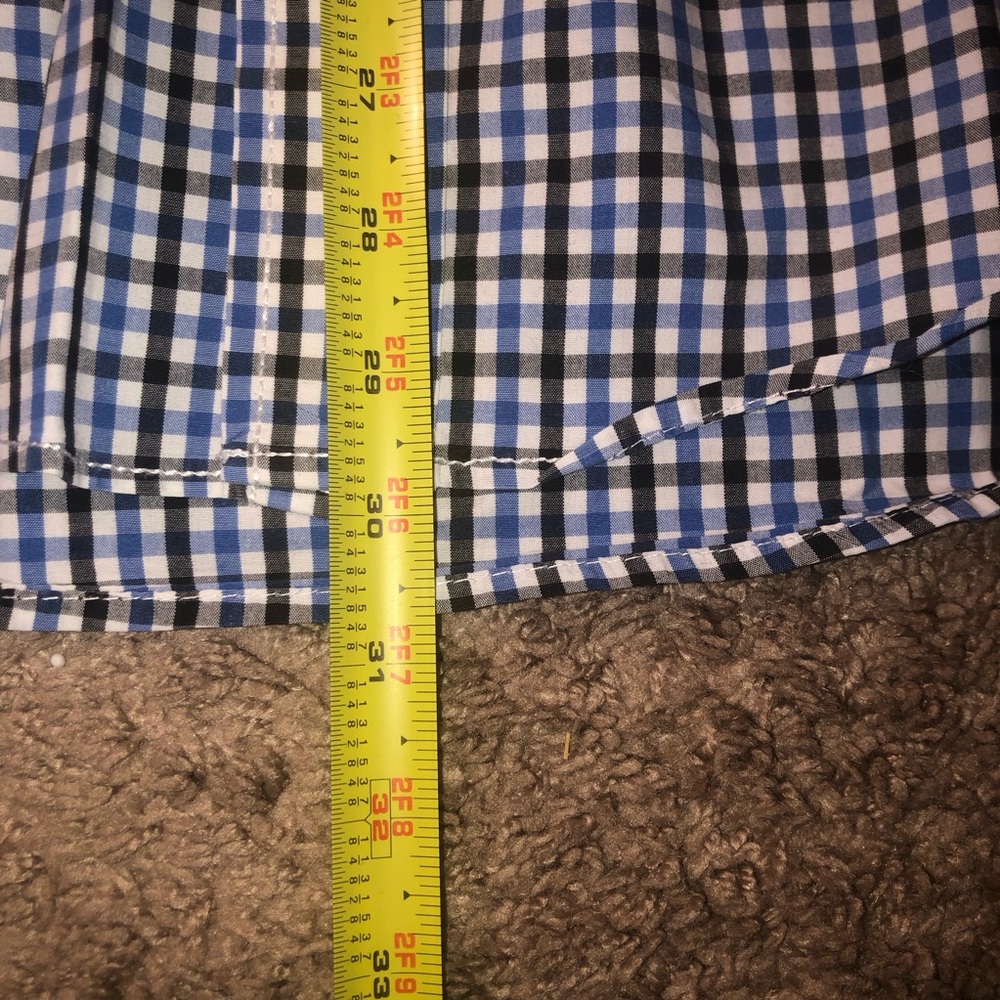 🤑SOLD🤑Tommy Hilfiger Mens Size Medium Button Down Black Blue Work Dress Shirt - Picture 8 of 15